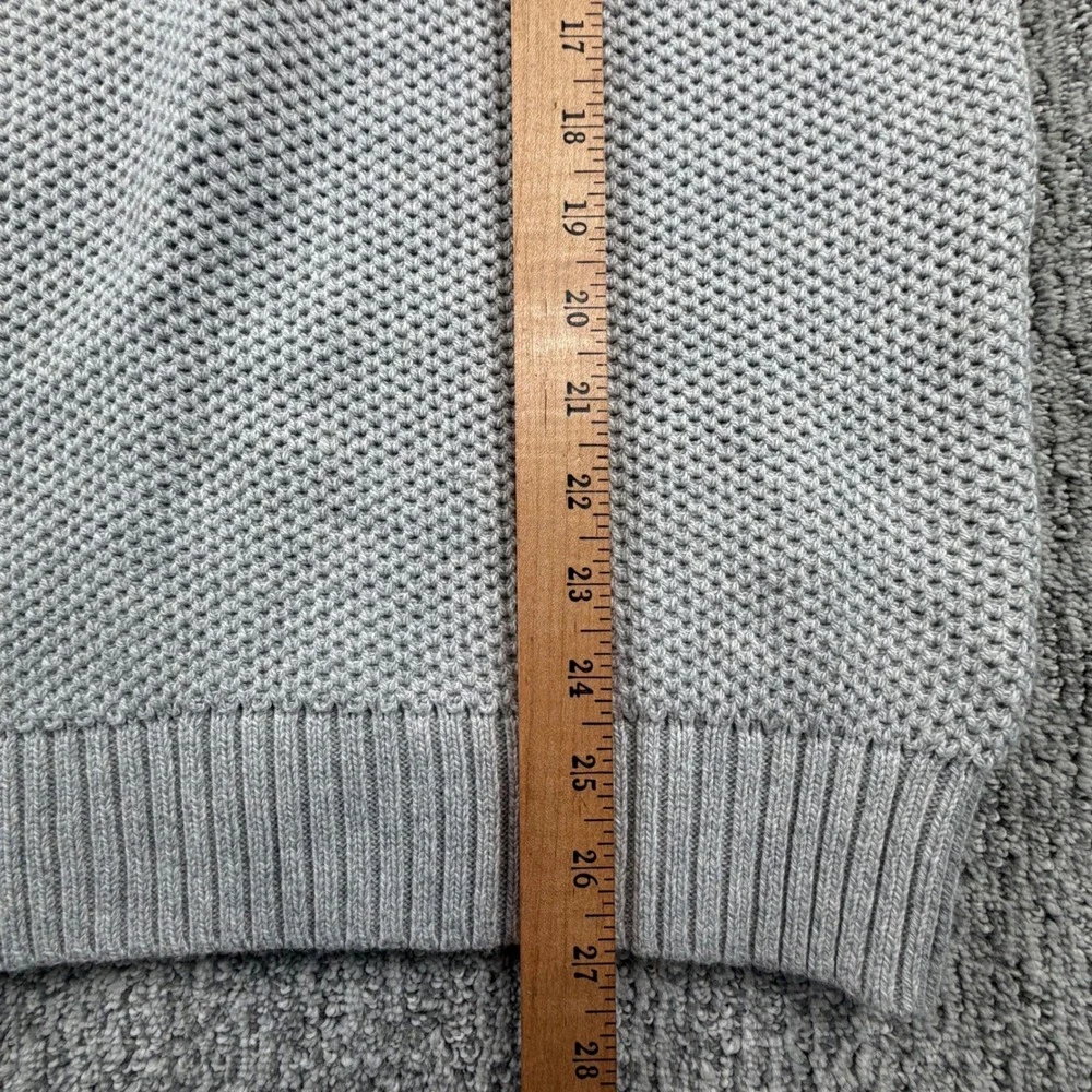 Banana Republic Sweater Mens M Grey Black Stripe Waffle Knit Cotton Wool 872307